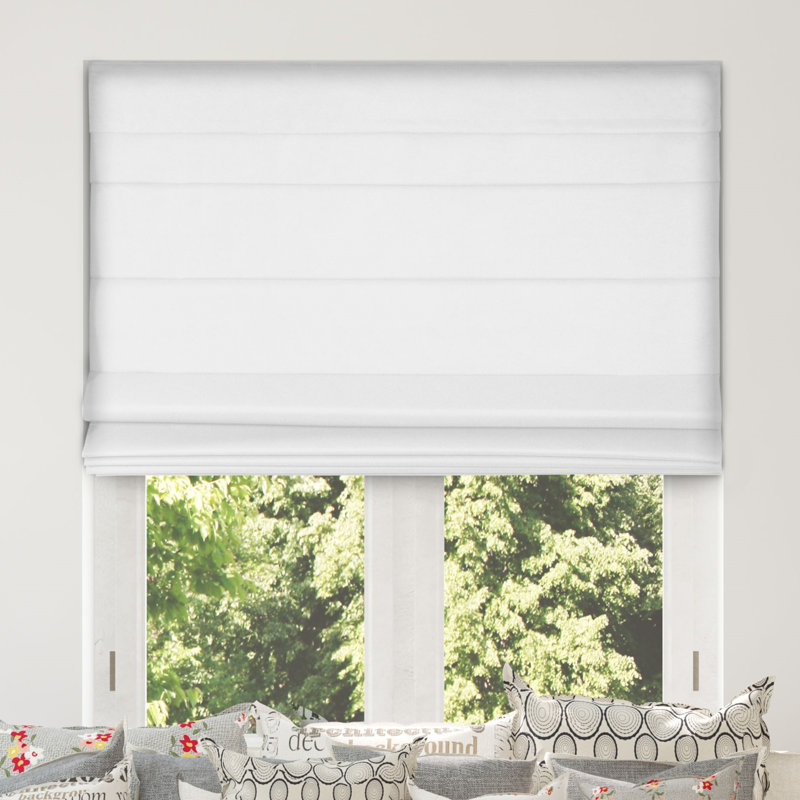 Blackout Roman Shade, White, 30.5"W x 60"L
