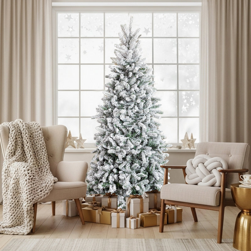 Arbre de Noël artificiel enneigé 7 pi