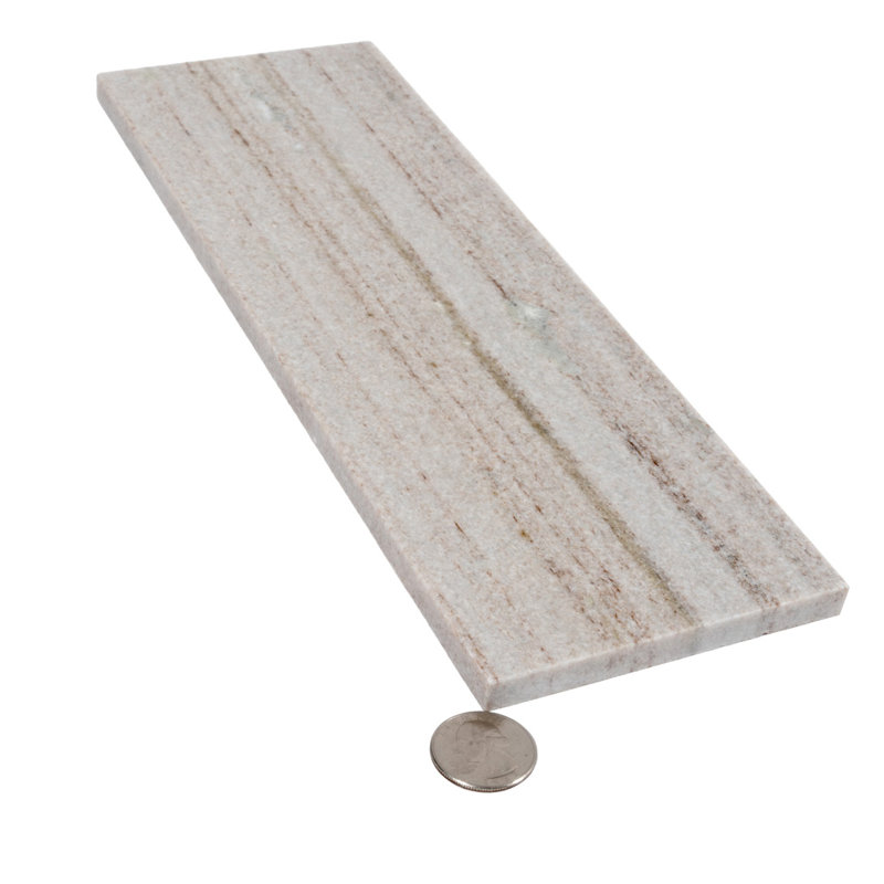 4 x 12 Athens Honed Subway Marble Tile, Beige/Yellow