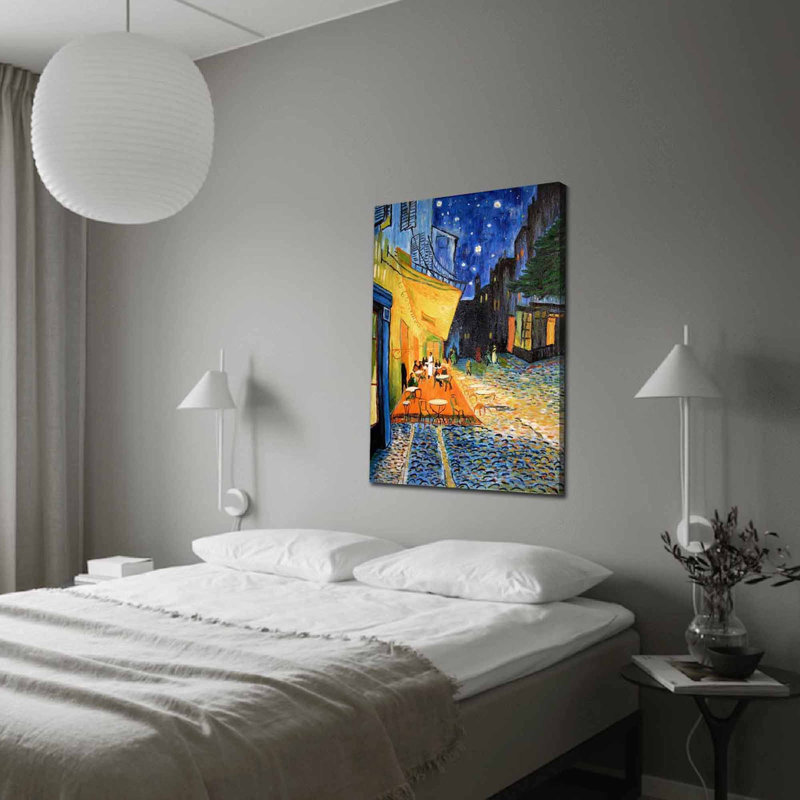 Superbe peinture sur toile décorative par Van Gogh, 27,6 po x 39,4 po | 100% toile de suède, cadre 100% bois (épaisseur: 1,2 po) | Parfait pour la décoration intérieure, les amateurs d'art et le design intérieur élégant