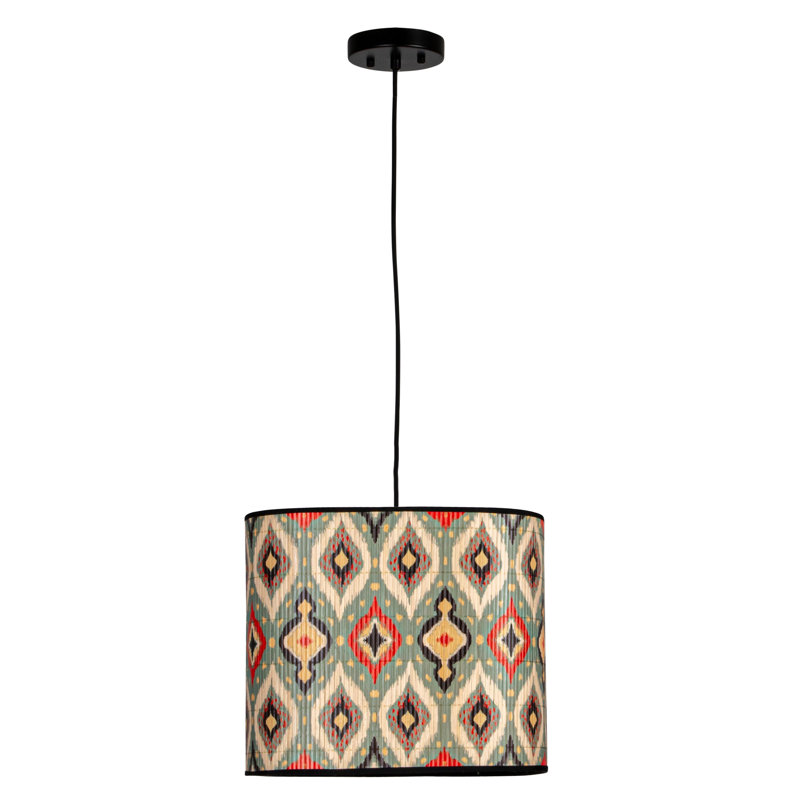 Luminaire suspendu en bambou Ikat Elegance