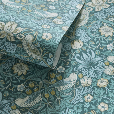 Strawberry Thief William Morris 10.05m x 52cm Matte Wallpaper Roll