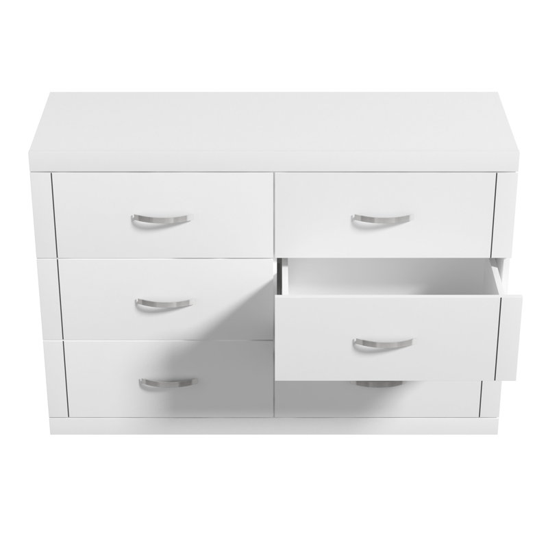 Avigail 6 Drawer 46.45'' W Double Dresser, White