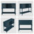 42" Carved Wood Console Table with Cabinets and Shelves, Solid Wood Legs for Entryway, Blue-1296132467