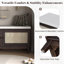 Banc de rangement Velluto Bohemian avec portes en rotin et sièges rembourrés-118666552