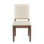Chaises d'appoint modernes pour 2 personnes, structure en bois brun, 2 chaises rembourrées en tissu, dossier en bois pour la maison