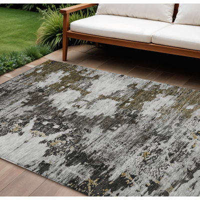Tapis intérieur lavable abstrait taupe brun 10 pi x 14 pi