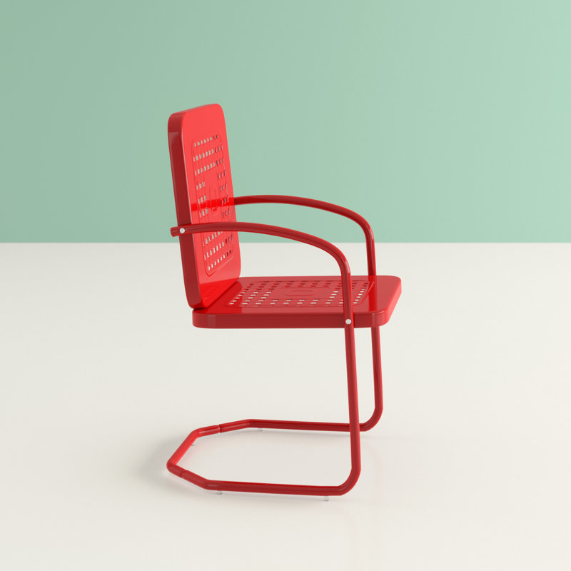 Bates 2PC Retro Outdoor Chair Set, Red