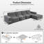 Ensemble de canapé modulaire moderne en chenille de 143,7 po - Canapé modulaire capitonné avec repose-pieds, méridienne et chaise d'appoint, siège profond, sans assemblage-200785306