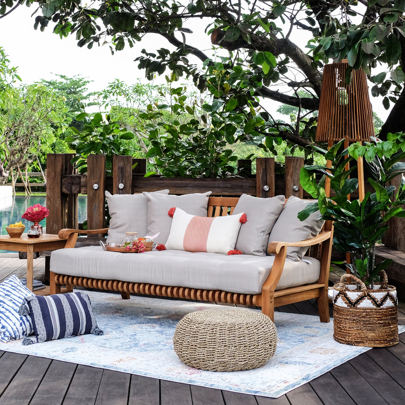 Leona 68" Teak Patio Daybed, null