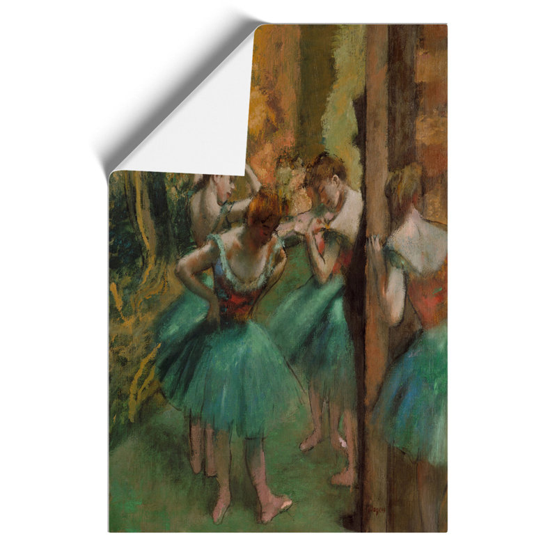 Ballet Ballerina Dancers in Green by Edgar Degas - Frameless Print, 42cm H x 30cm W x 0.1cm D