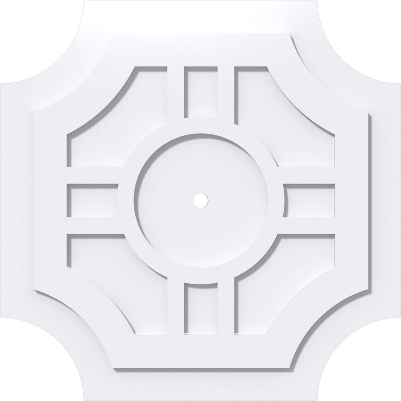 Médaillon de plafond contemporain en PVC de qualité architecturale 36 po x P 4 po x P 10 3/4 po x P 1 po