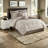 Luxurious 8 Piece Jacquard Bedding Sets Polyester Damask Tan/ivory