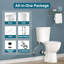 19" Tall Rear Outlet Toilet With Powerful Dual Flush, Two-piece Rear Discharge Toilet With Extension Pipe