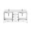 Meuble-lavabo double blanc 72 po X P 22 po D, dessus en quartz blanc et ensemble de robinet-871989734-871989733