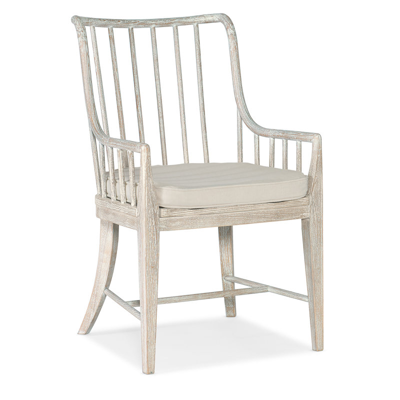 Serene Oyster White Beech Wood Spindle Armchair