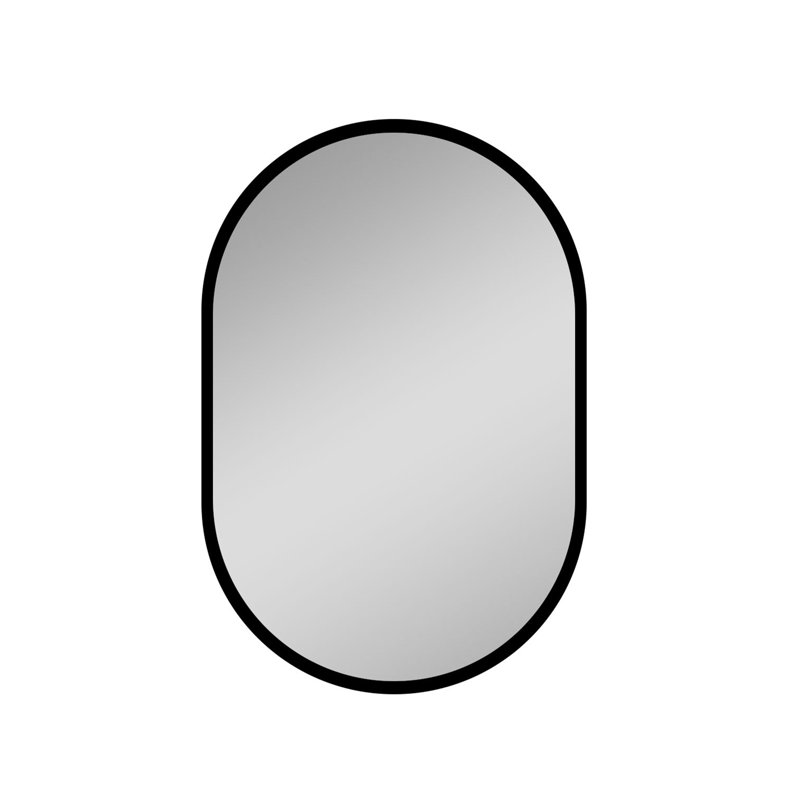 31x21 inch Oval Black Metal Framed Wall mount Bathroom Medicine Cabinet with Mirror