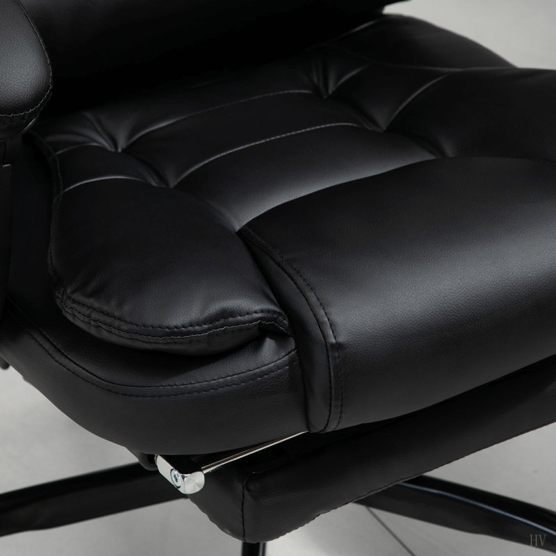 Fauteuil de massage vibrant à 7 points, fauteuil inclinable de direction haut dossier avec support lombaire, repose-pieds, dossier inclinable, hauteur réglable