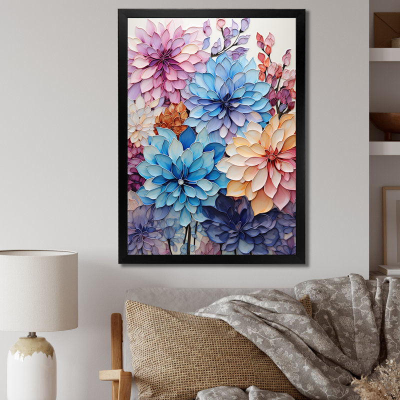 «Purple Tranquil Petals V», reproduction sur toile, H 40 po x l 30 po x P 1,5 po, Cadre simple noir