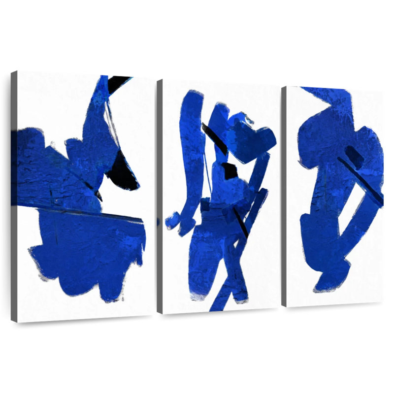Rayures bleu marine abstraites Avery, H 42 po x l 65 po