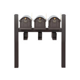 Balmoral Triple Mount Mailbox /w/ Pyramid Caps, Personalized Door Medallion, Newspaper Box (3 Mailboxes, Tri-Mount Rack, 3 Newspaper Boxes, 3 Medallions)