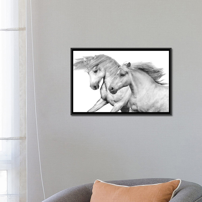 « duo i », impression sur toile, H 18 po x l 26 po x P 1,5 po, Toile avec cadre noir, Pas de tapis