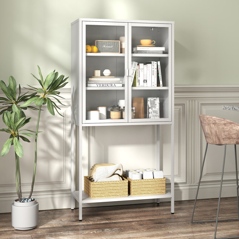Armoire de rangement en métal 59 po H, Blanc