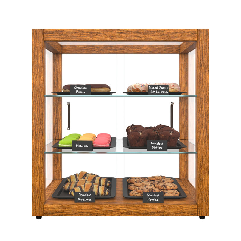 20 po Vitrine carrée en bois clair Artisan, Brun pâle