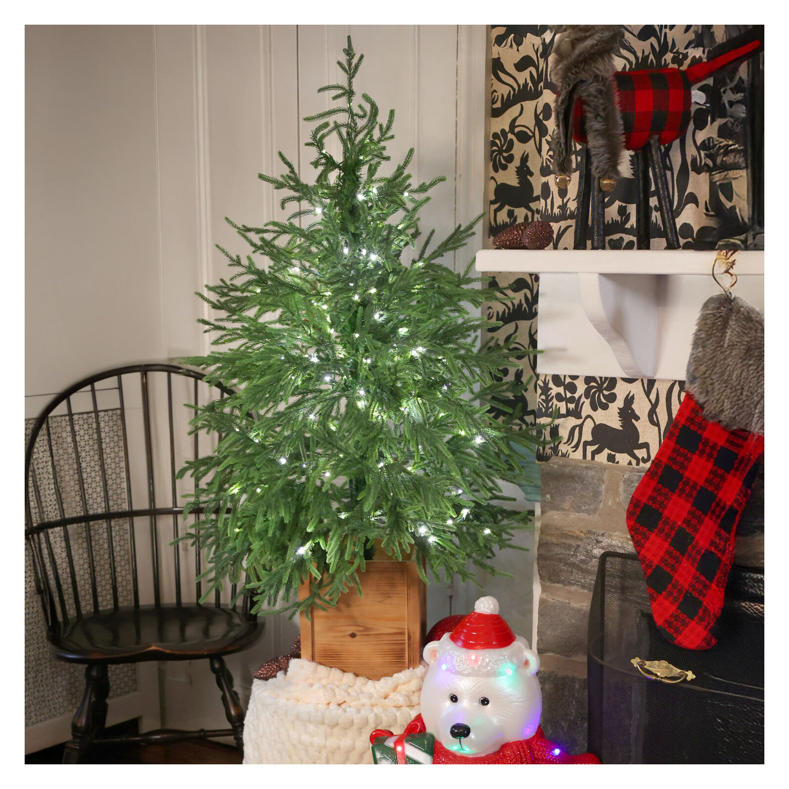 Potted Artificial Christmas Porch Tree