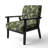Green Yellow Banana Leaf Bliss Tropical Pattern - Upholstered Coastal Arm Chair, Tropical Leaves Accent Chair-1501630483