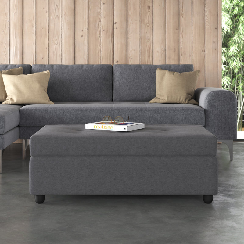 Repose-pieds convertible Anjelyn 46,46 po, Polyester gris
