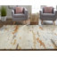 Tapis décontracté abstrait ivoire / bleu / brun-231570671
