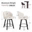 Tabouret de comptoir pivotant en lin rembourré avec pieds en métal-65747976
