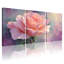Ensemble de 3 tableaux muraux sur toile à motifs floraux de roses roses, pour la décoration du salon et de la chambre.-471440190