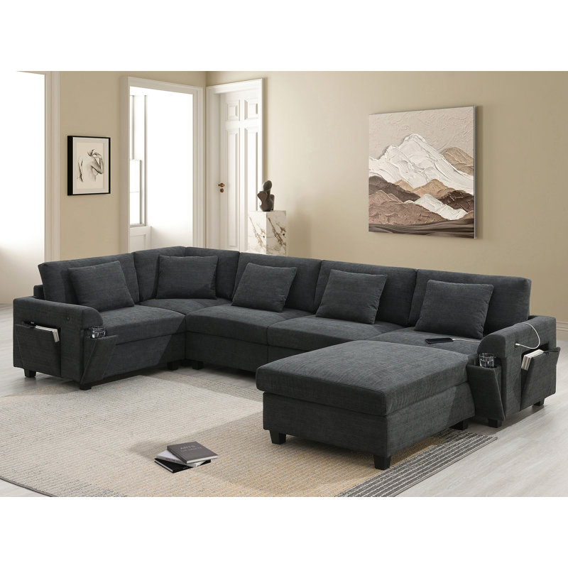 Canapé modulaire en U 128 * 67 ", Noir