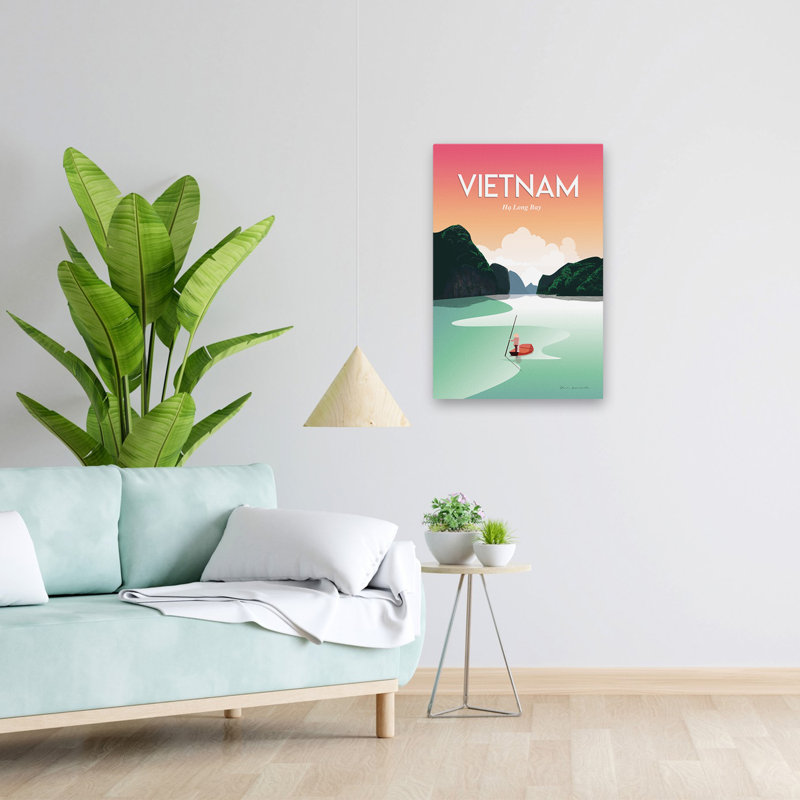 Vietnam, baie d'Ha Long - aventure, bateaux de la baie d'Asie, art, H 24 po x l 16 po
