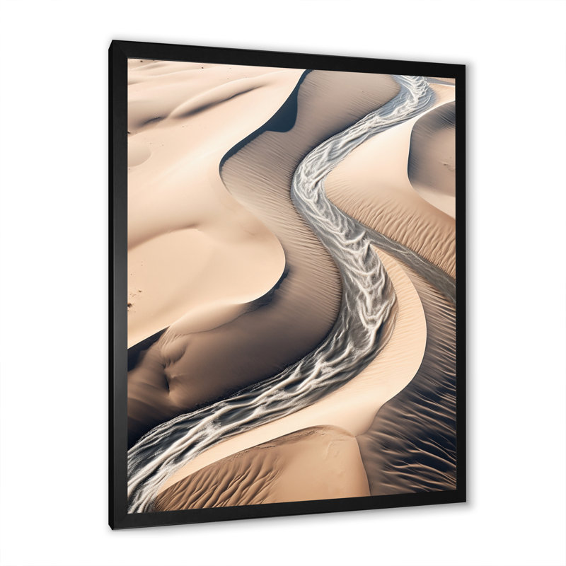 Dunes du désert éternelles - impression, Cadre simple noir, H 32 po x l 24 po x P 1 po