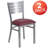Elkton Silver Slat Back Metal Restaurant Chair-2034333299