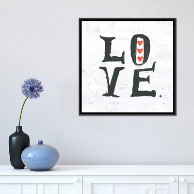 "Mots", "Love", art textuel sur toile tendue
