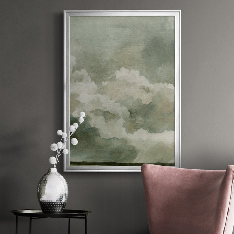 «Coming Rain II», reproduction d'art sur toile, Argent, H 30,5 po x l 22,5 po x P 1 po