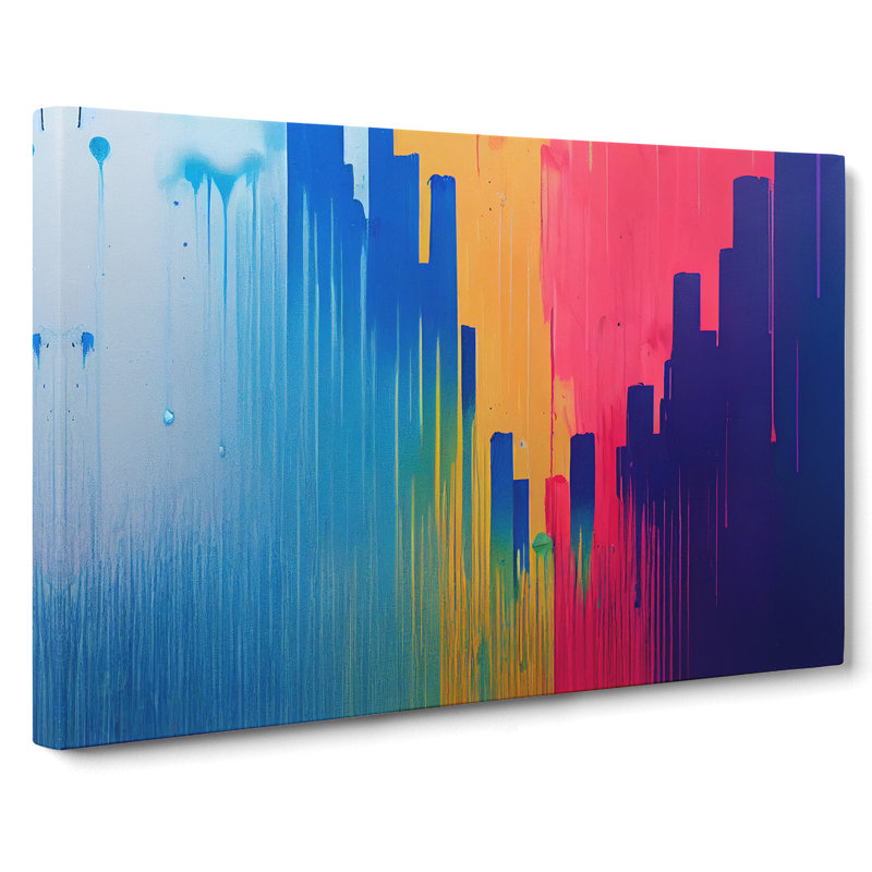 City Skyline Splash Vol.1 Abstract - Wrapped Canvas Painting, 35cm H x 50cm W x 3cm D