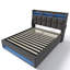 Lit plateforme double avec système de rangement hydraulique, chargement par DEL et USB, gris (sans matelas)-1473910201-1473910207