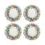 Wreath Flowers Blue Vegan Leather Round Coasters-1270682109