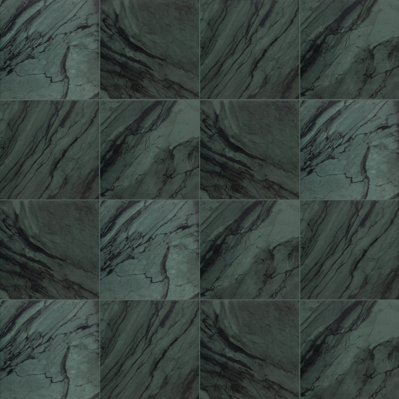 Renaissance 8" x 8" Porcelain Marble Look Wall & Floor Tile, Emeraid