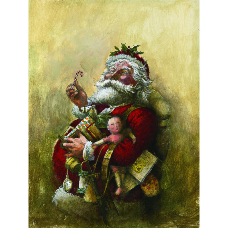 «White Santa», impression sur toile tendue, H 16 po x l 12 po