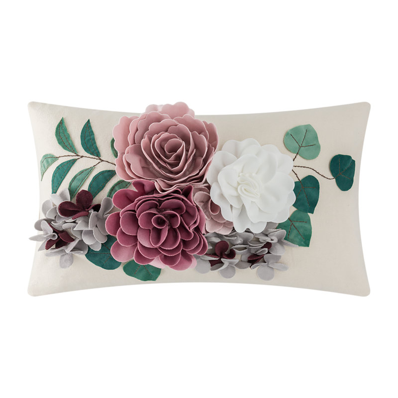  Reversible Throw Pillow, 12"H x 20"W, Rectangular, Pink
