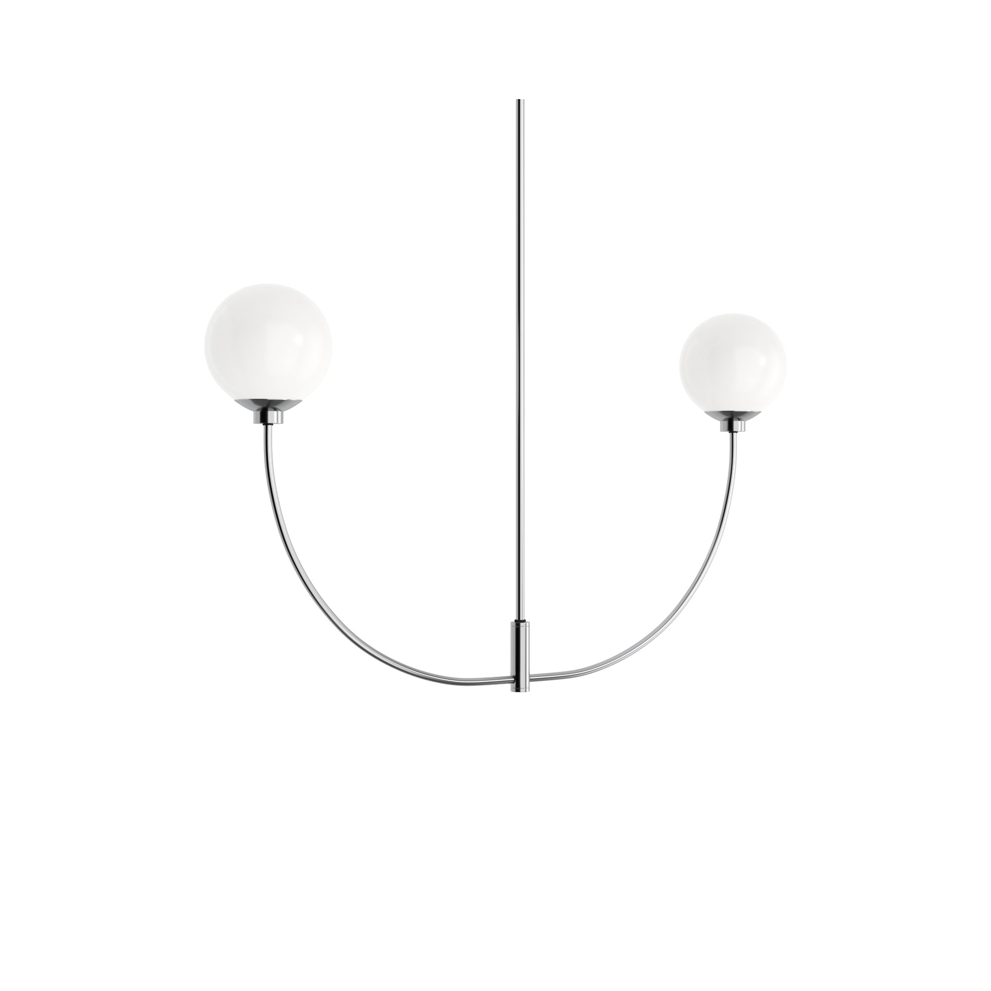 Kyle 2 - Light Metal Chandelier, Chrome, 24" H x 42" W x 7" D