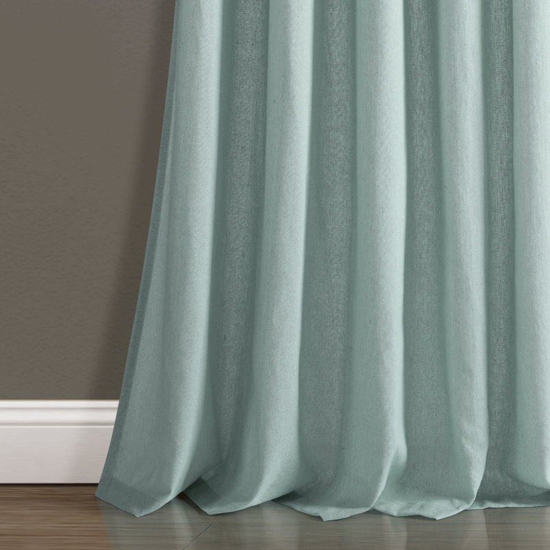 Paire de rideaux en toile de jute, Bleu, L 45 po x L 84 po