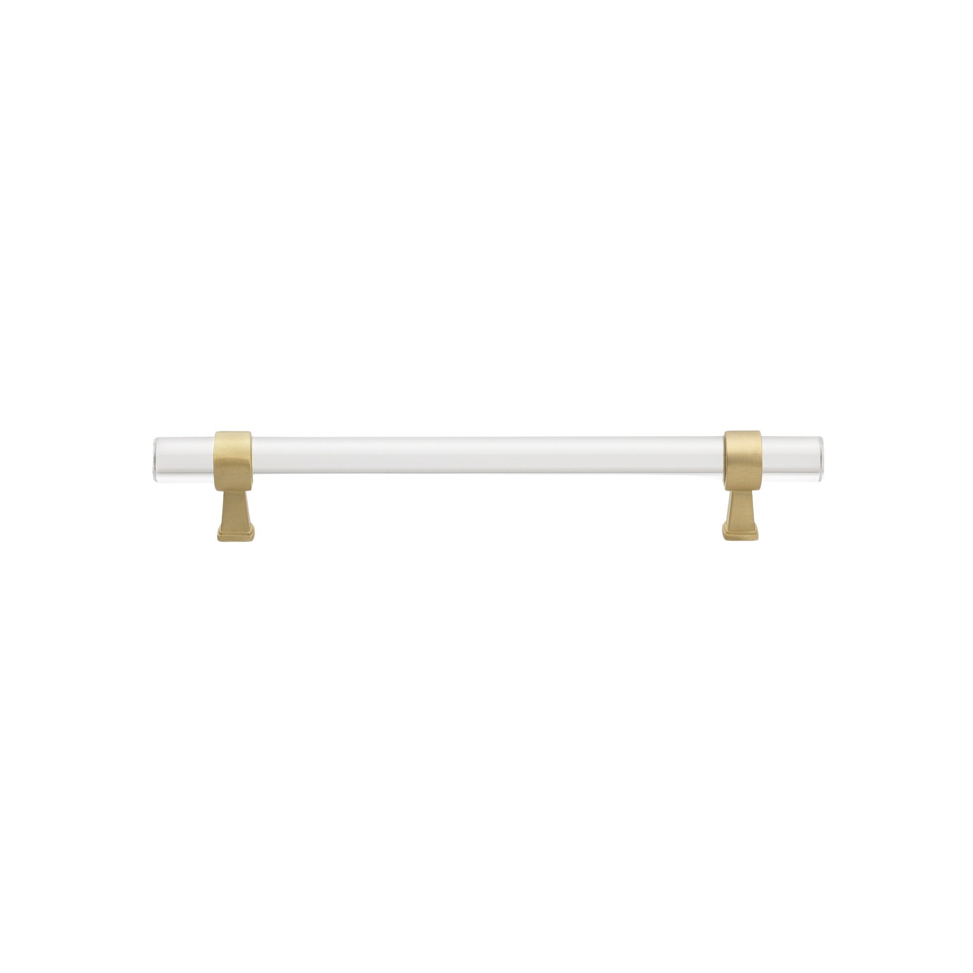 Center to Center Acrylic Bar Pull, Clear/Satin Gold, 6.25"