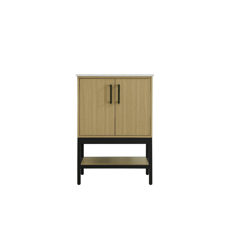 Meuble-lavabo simple 24 po, Brun miel
